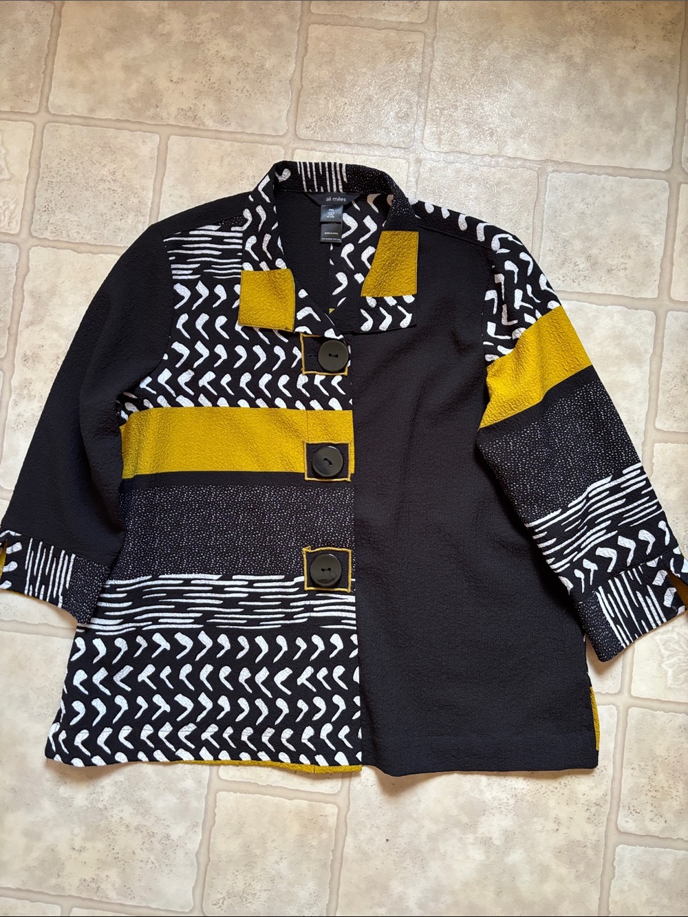 Ali Miles Abstract Button Front Tunic Size PXL Wearable Art Petite XL